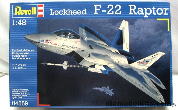 Revell 1/48 Lockheed F-22 Raptor - Raptor 1 Prototype at Rollout 1997 or Raptor 2 of the 411th Test Squadron 412 Test Wing Edward AFB, 04559 plastic model kit